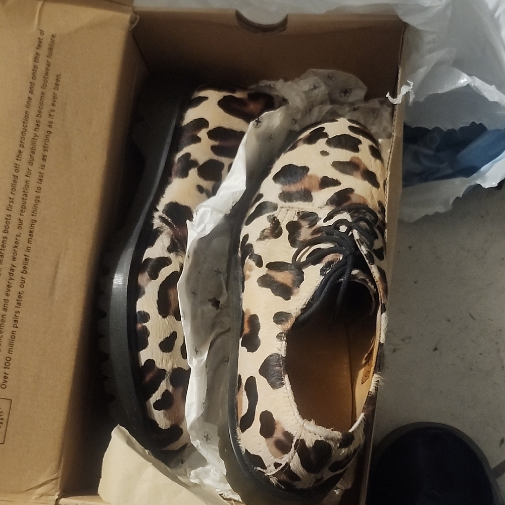 Dr Martens Leopard Print Lace-Up Shoes
